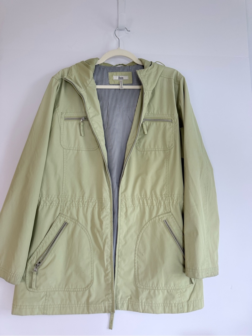 G.H. Bass Women’s XL Sage Green Hooded Utility Jacket Lightweight